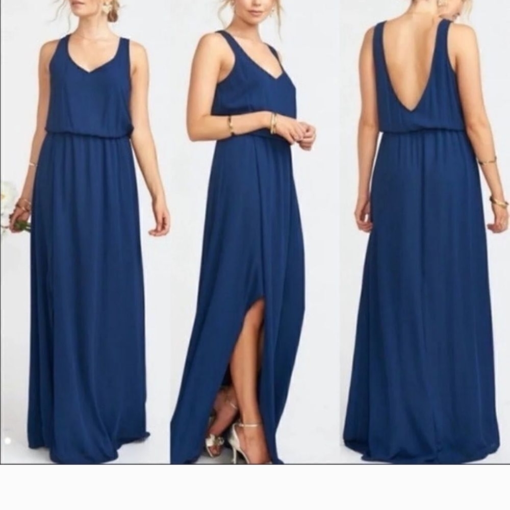 New Show Me Your Mumu Maxi Navy Blue Dress Bridal Party Kendall